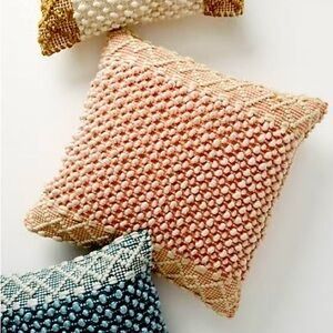 Joanna Gaines for Anthropologie Textured Eva Pillow in Terracotta 20” x 20”